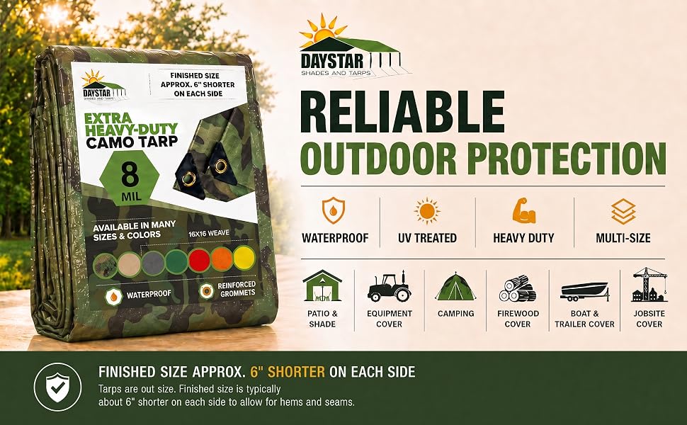 Green Camo 8 Mil Heavy Duty Poly Tarp