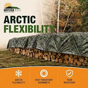 Green Camo Tarp Firewood Cover