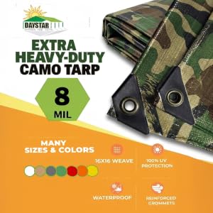 Green Camo Tarp Feature Label